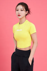 Logo Cropped Short Sleeve T-Shirt - Lime Yellow