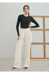 Soft Relaxed-Fit Wide-Leg Pants - Ivory