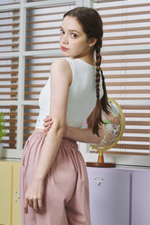 Real Fresh Crop Sleeveless Top - White