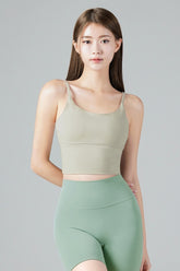 Zero Base Mid Bra Top - Dove Khaki