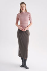 Softex Long Skirt - Charcoal Browná