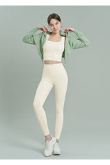 EcoTech Premium Cropped Zip-Up Hoodie - Pale Lavender