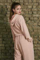 Smoothie Cropped Hoodie - Pink