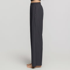 Pleated Wide Pants-Charcoal