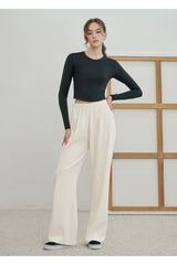 Soft Relaxed-Fit Wide-Leg Pants - Charcoal