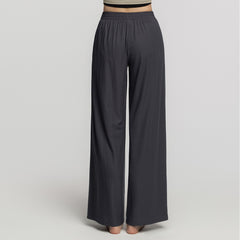 Pleated Wide Pants-Charcoal