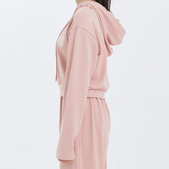 Smoothie Cropped Hoodie - Pink