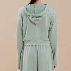 Smoothie Cropped Hoodie - Mint
