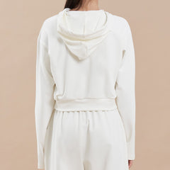 Smoothie Cropped Hoodie - Ivory