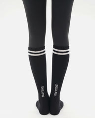 Double Line Knee Socks – White