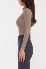 Soft Warm High-Neck Top - Light Beige
