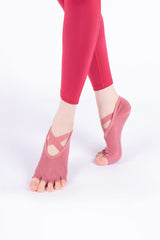 Cross Yoga Socks - Indie Pink