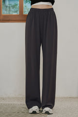 Soft Relaxed-Fit Wide-Leg Pants - Charcoal
