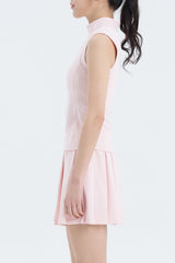High-Neck Sleeveless Top - Tender Peach