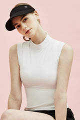 High-Neck Sleeveless Top - Tender Peach