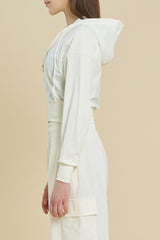 EcoTech Premium Cropped Zip-Up Hoodie - Salt Green