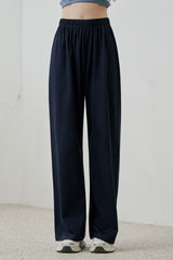 Soft Relaxed-Fit Wide-Leg Pants - Charcoal