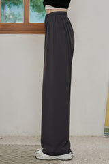 Soft Relaxed-Fit Wide-Leg Pants - Charcoal