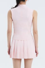High-Neck Sleeveless Top - Tender Peach