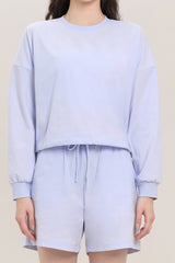 ECOTECH Premium Drawstring Crop Sweatshirt - Milky White