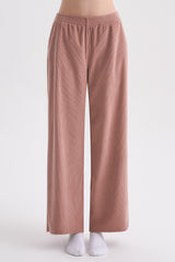 Corduroy Wide-Leg Pants -Black