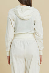 EcoTech Premium Cropped Zip-Up Hoodie - Salt Green