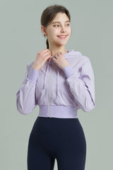 EcoTech Premium Cropped Zip-Up Hoodie - Salt Green