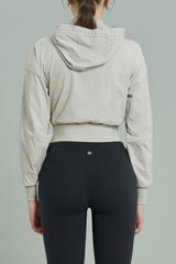 EcoTech Premium Cropped Zip-Up Hoodie - Salt Green