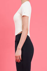 Round Crop Short Sleeve - Black