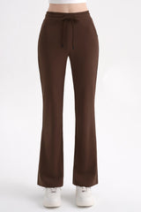 Cotton Peach Bootcut Pants - Gray