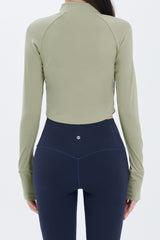 Zero Active Crop Jacket - Oyster Green