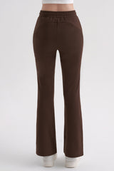 Cotton Peach Bootcut Pants - Gray