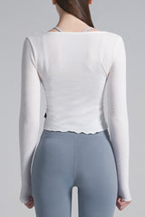 Front Slit Shirring Cover-up - Olive