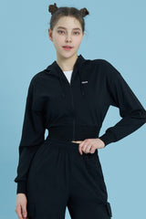 EcoTech Premium Cropped Zip-Up Hoodie - Salt Green