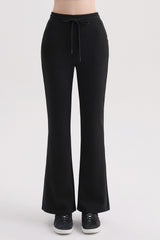 Cotton Peach Bootcut Pants - Gray