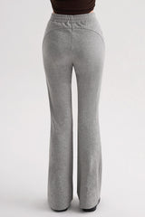 Cotton Peach Bootcut Pants - Gray