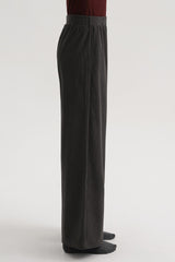 Corduroy Wide-Leg Pants -Black