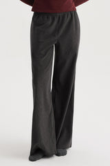 Corduroy Wide-Leg Pants -Black