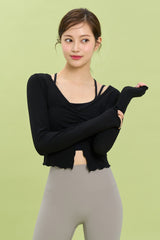 Front Slit Shirring Cover-up - Olive