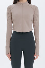 Zero Active Crop Jacket - Oyster Green