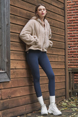 Soft Fleece Zip-Up Hoodie - Ivory