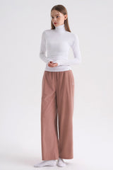 Corduroy Wide-Leg Pants -Black