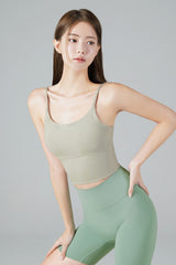 Zero Base Mid Bra Top - Dove Khaki