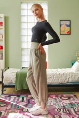 Soft-tex Joggers - Charcoal Brown