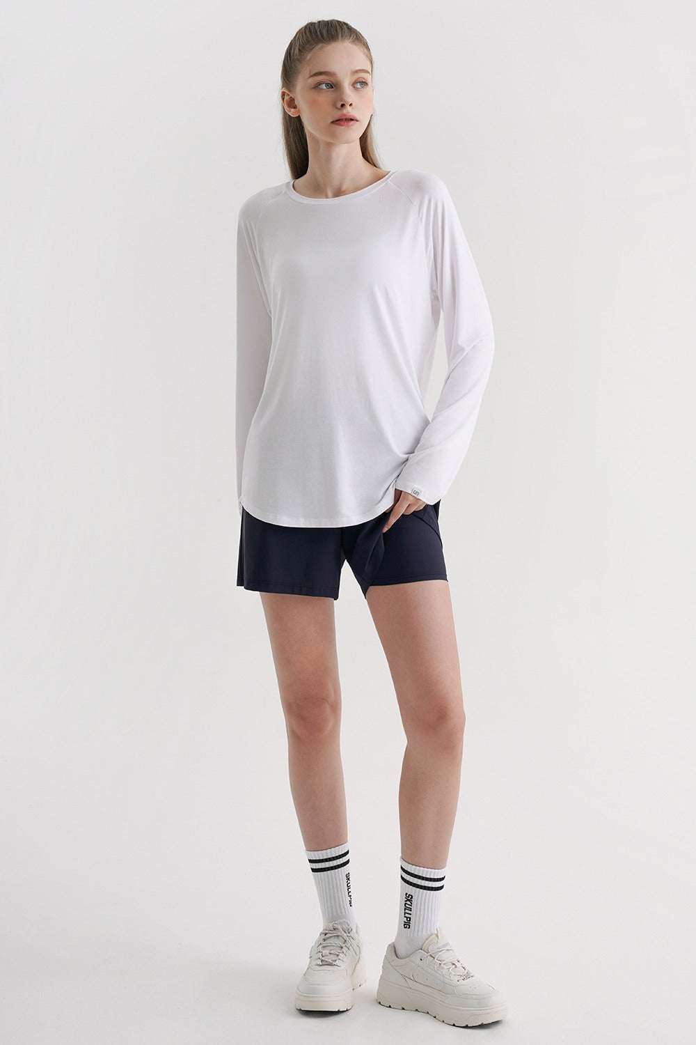 2-in-1 Training Shorts with Built-in Leggings - Navy