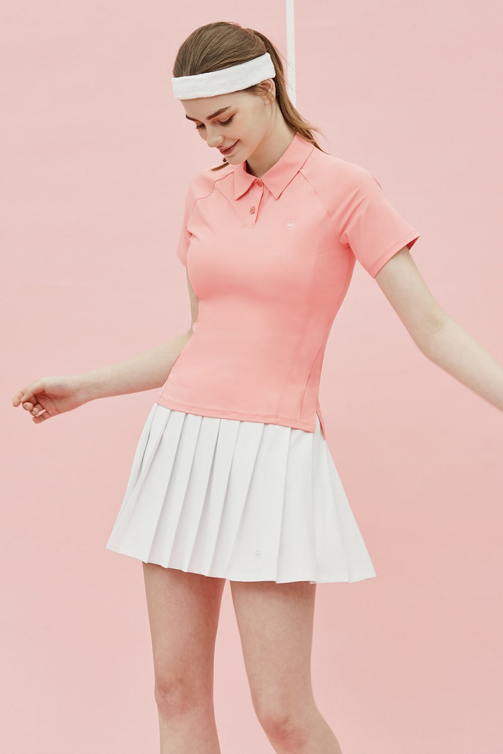AirFlex Performance Polo Tee - Peach Coral