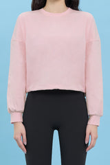 ECOTECH Premium Drawstring Crop Sweatshirt - Milky White