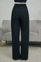 Soft Relaxed-Fit Wide-Leg Pants - Charcoal