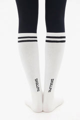 Double Line Knee Socks – Black