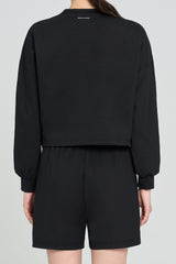 ECOTECH Premium Drawstring Crop Sweatshirt - Milky White